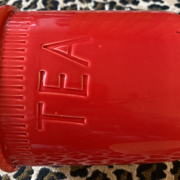 MADE IN ITALY 🇮🇹 CERAMICHE ALFA Glossy Red TEA Jar w/Cork Lid - Picture 9 of 9